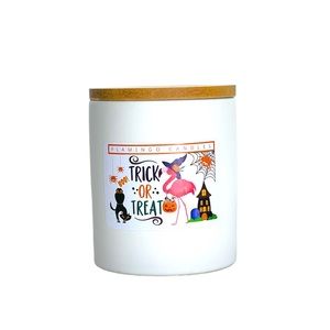 Flamingo Candles, Large 10.5 oz Jar Woodwick Crackling Candle, Trick or Treat!